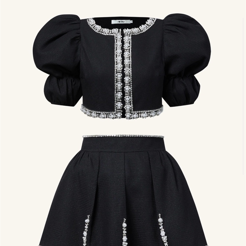 JW PEI Black Skirt with Silver Accents